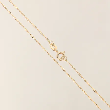 Kedja Singapore längd 48cm bredd 1mm 18K  Vikt: 1,3 g