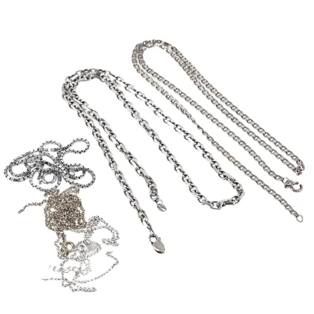 Diverse defekta kedjor, silver 40,5g. 