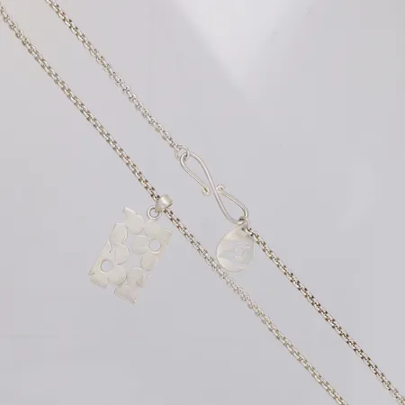 Kedja Ärtlänk med hänge, längd 45cm, bredd 2mm, silver 925/1000  Vikt: 13 g