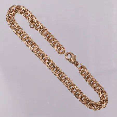 Armband, Bismarck, 19cm, bredd 6mm, ögla efter berlock, 14K Vikt: 12 g