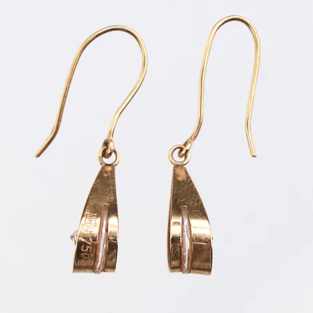 Ett par örhängen med vita stenar, 27mm, krokar, 18K Vikt: 1,8 g