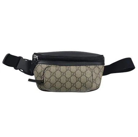 Midjeväska Gucci GG Supreme, beige canvas med läderdetaljer, inga tillbehör, fint skick,