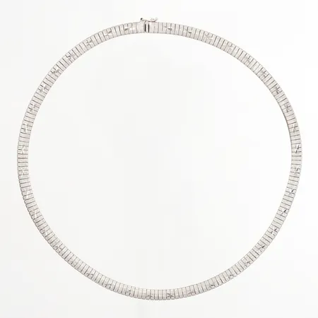 Collier halvstelt 43,5cm, bredd: 5,5mm, silver 925/1000 Vikt: 34 g