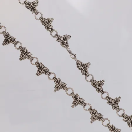 Kedja längd ca 47cm, bredd 7mm, år 1948, 830/1000 silver Vikt: 58,1 g