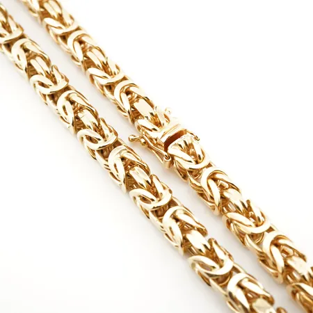 Halskedja, kejsar, 57,5cm, bredd ca 7mm, 18k, fint skick Vikt: 155 g