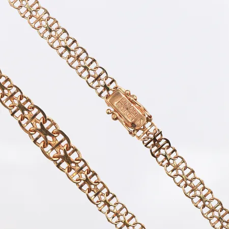 Collier doserad x-länk med stav, 42,5cm, bredd: 6-7,8mm, 18K Vikt: 13,4 g