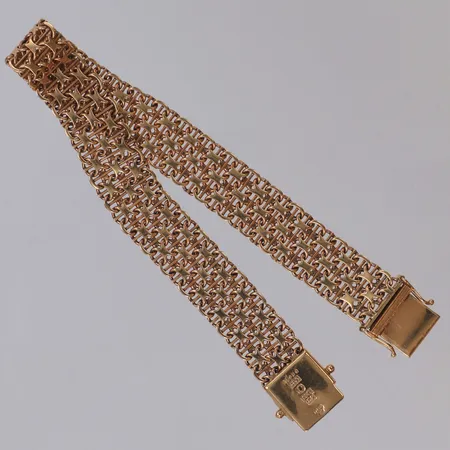 Armband X-länk längd ca 19cm, bredd 11mm, 18K Vikt: 20 g