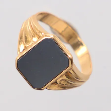Ring Hematit stl:19½ 18k  Vikt: 5 g
