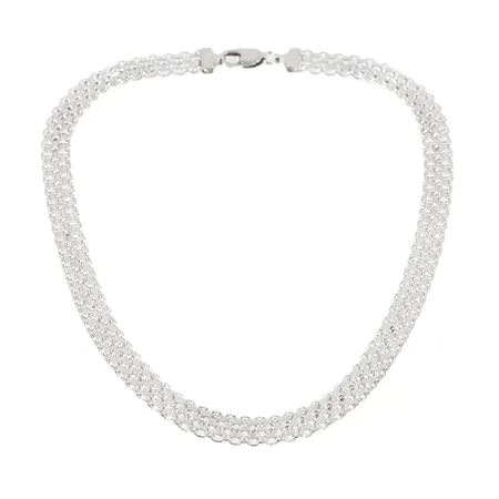 Collier X-länk 45cm bredd 9,5mm, silver 925/1000 36,4g. 