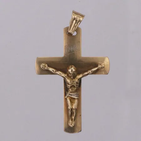 Hänge krucifix längd ca 35,5mm, bredd 21,4mm, 14K Vikt: 2,1g Vikt: 2,1 g