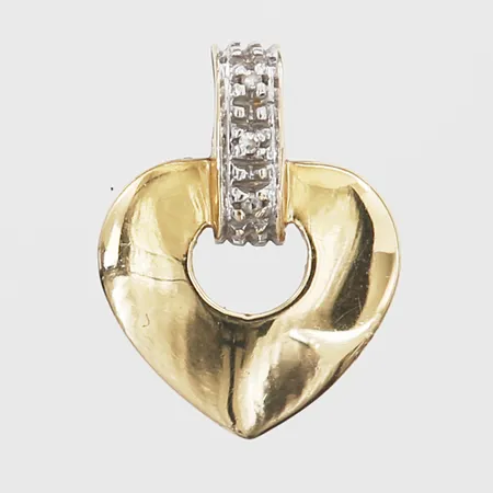 Hänge hjärta med diamanter 3xca0,005ct åttkantslipade, längd 16mm, bredd 12mm, 18K  Vikt: 1,5 g
