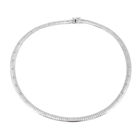 Collier halvstelt med mönsterdekor 43cm bredd 6mm, silver 835/1000 30,9g. 