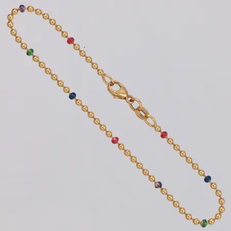 Armband med emaljdekor ca 18cm, bredd 1,8mm, visst färgbortfall, 18K Vikt: 3,3 g