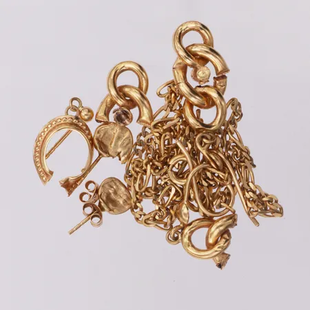 Diverse guld, defekta, sten, 18K Vikt: 11,9g Vikt: 11,9 g