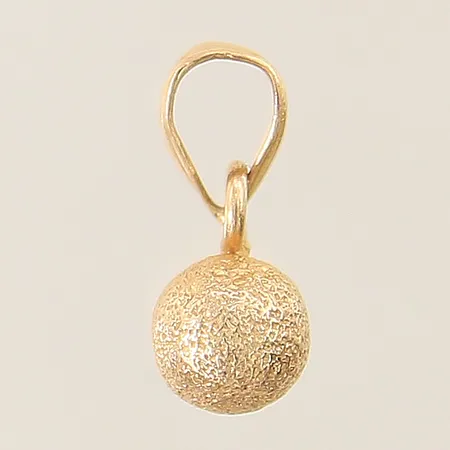 Hänge kula Ø6mm med frostad dekor 15x6mm 18K Vikt: 0,8 g