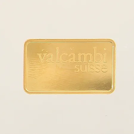 Guldtacka Essayeur Fongeur Valcambi Suisse serie-nr:AA064194, fine gold 999,9 24K Vikt: 2,5 g