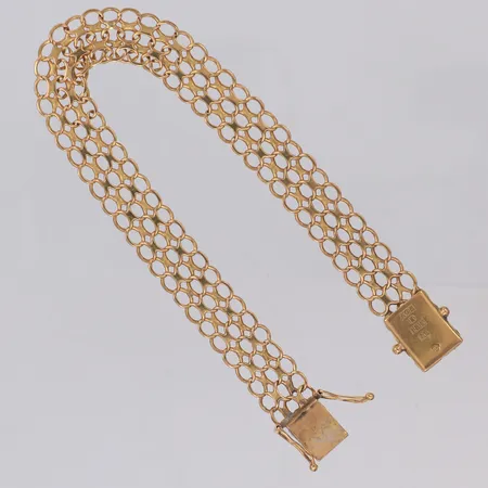 Armband X-länk längd 17,5cm, bredd 9,5mm, 18K  Vikt: 9 g