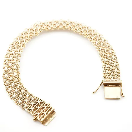 Armband x-länk m stav, 19cm, bredd 11mm, 18k Vikt: 16,6 g