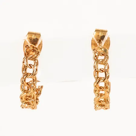 Halvcreoler Bismarck Ø14mm bredd 3mm, 18K 1,3g.