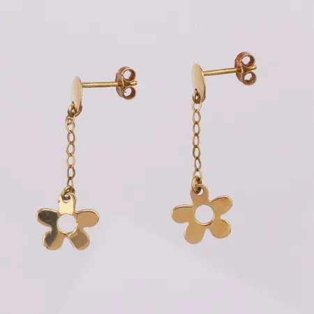 Örhängen med blomma, stift, längd ca 30mm, 18K Vikt: 1,8g Vikt: 1,8 g