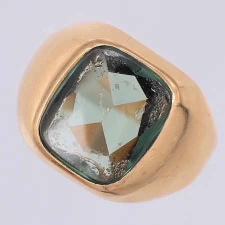 Klackring grön sten Hallberg år 1964 stl:20, 18K Vikt: 6 g