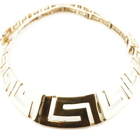 Collier, 47cm, bredd 6mm-19mm, 14k Vikt: 45,3 g