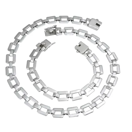 Set Halsband & Armband silver 925/1000, längd 44,5 resp. 19,5 cm, bredd 11,5 mm, tillverkare GFAB Vikt: 99 g