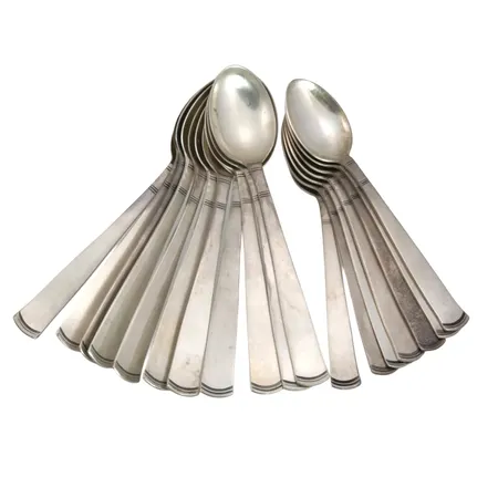 Kaffeskedar silver, 11+7 stycken, bruksskick Vikt: 242,4 g