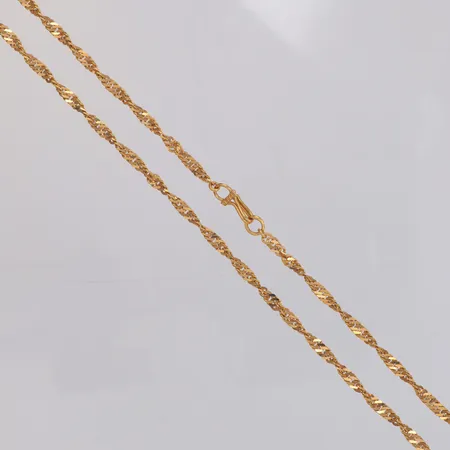 Kedja Singapore längd 46,5cm, bredd 3,4mm, 21K  Vikt: 12,4 g