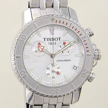 Herrur Tissot Seastar 660 stål quartz ref-nr:A462/562 serie-nr:SKP-BC-125 Ø43mm datum kronograf safirglas, viklås något trögt, stållänk samt boett med smärre repor, inga tillbehör