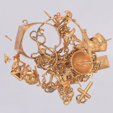 Diverse defekt guld 18K Vikt: 16,7 g