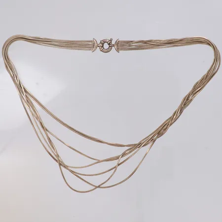 Collier sjuradigt längd ca 45cm, bredd 8mm, 925/1000 silver Vikt: 38 g
