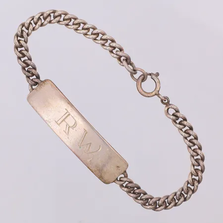 Armband bricka 19,5cm bredd 5/11mm, gravyr, 835/1000 silver Vikt: 16,7 g
