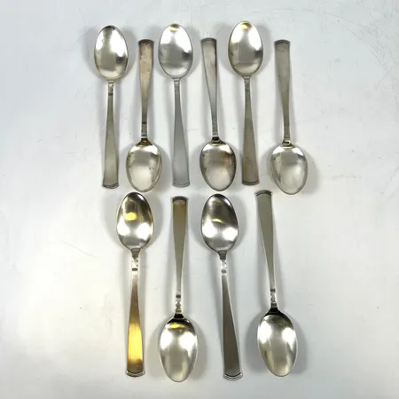 10 Matskedar modell Rosenholm, 19cm, 830/1000 silver. Vikt: 386,5 g
