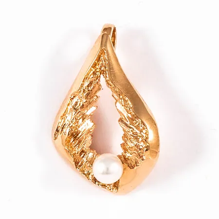 Hänge med odlad vit pärla Ø4mm 15,5x23mm, slitage ögla, 18K 2,4g. 