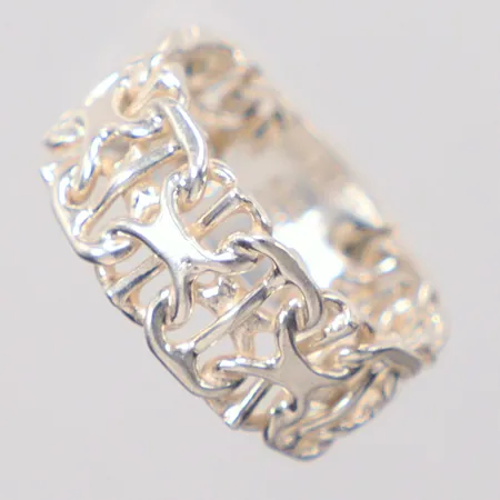 Ring X-länk med stav, silver 925/1000 stl:18¼ Vikt: 4,8 g