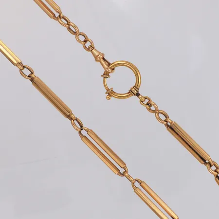 Klockkedja längd 40cm, bredd 7,8mm, skadat, 18K  Vikt: 35,6 g