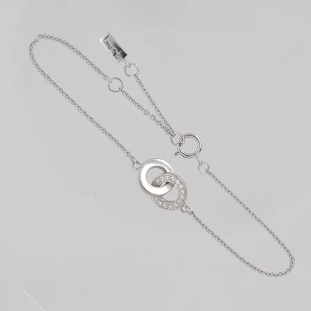 Armband Efva Attling You & Me med diamanter 0,07ctv, längd 15-19cm, länkens bredd 1mm, vitguld, 18K. Vikt: 4 g