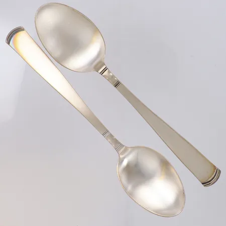 2 Skedar modell Rosenholm, längd 18cm, GAB 1980-tal, silver 830/1000  Vikt: 78,3 g