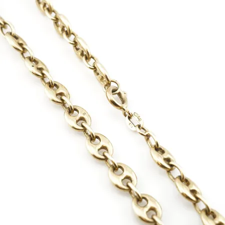 Halskedja, 73,5cm, bredd 6mm, 9k Vikt: 40,3 g