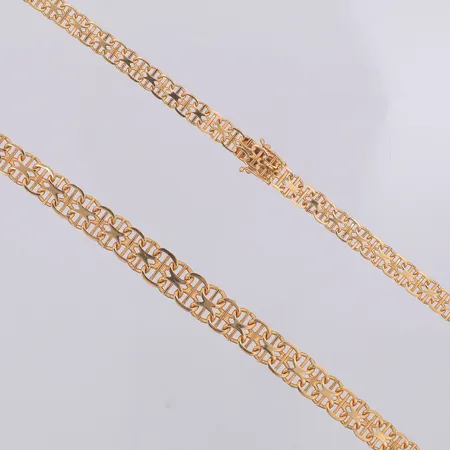 Collier doserad X-länk med stav Hedens år 1967 43,3cm bredd 6-9mm, 18k Vikt: 25 g