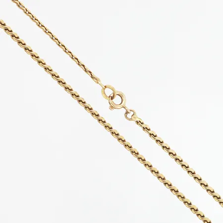 Kedja längd 59cm bredd 2,5mm, utbytt lås i 14K, 18K Vikt: 10,8 g