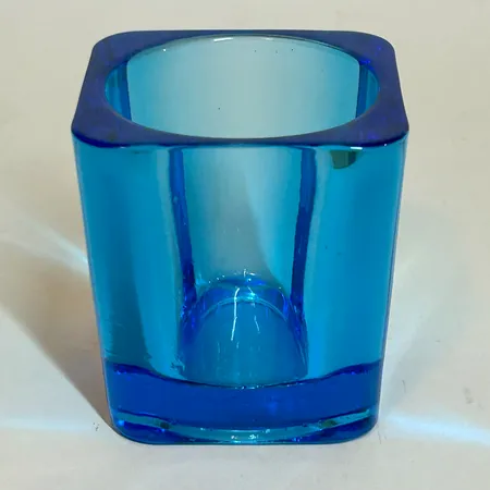 Ljuslykta/vas Pentik glas 9,5cm, blå