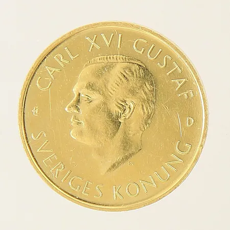 Mynt Carl XVI Gustaf Sveriges Konung, Regalskeppet Vasa 15 juni 1990, 1000 kronor Ø21mm, 21,6K Vikt: 5,8 g