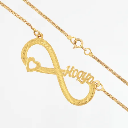Collier ca 44cm, bredd ca 2mm, skevheter, 21K Vikt: 6,7 g