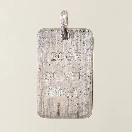 Hänge silvertacka 35x18mm, ögla i oädel metall, silver 999/1000 Vikt: 20 g