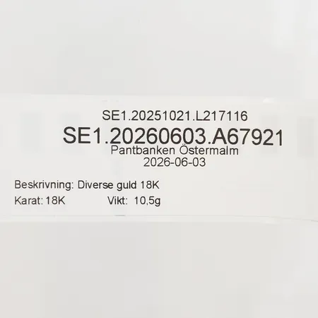 Diverse guld 18K Vikt: 10,5 g