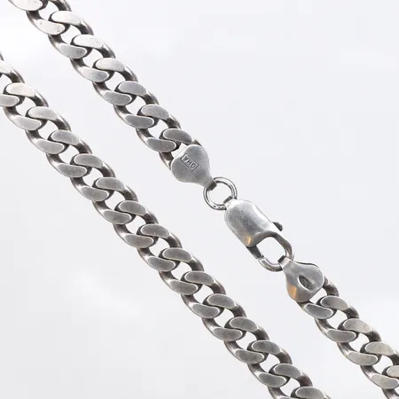 Kedja pansarlänk 48,5cm, bredd: 7,2mm, Guldfynd, 925/1000 silver. Vikt: 44,3 g