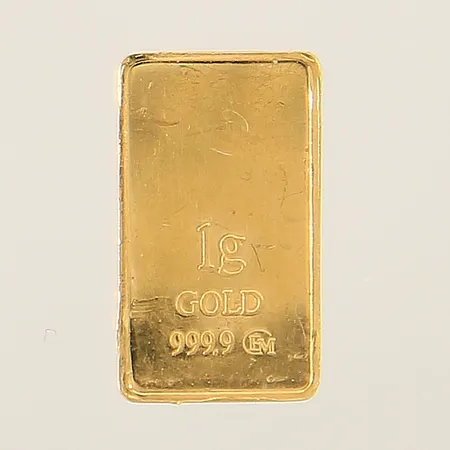 Guldtacka med dekor av löv 15,2x8,6mm 24K Vikt: 1 g