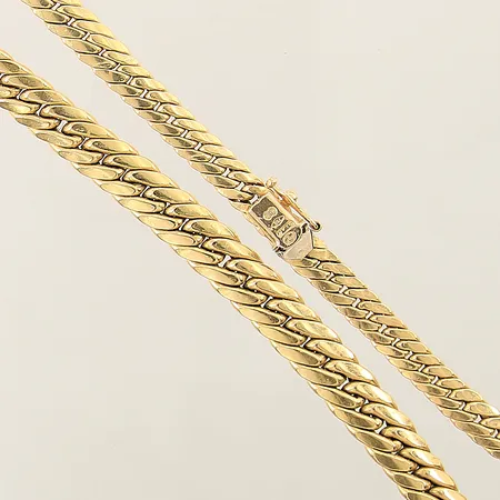 Collier doserad Pansar längd 43,5cm bredd 5,5-8mm 18K Vikt: 26,1 g